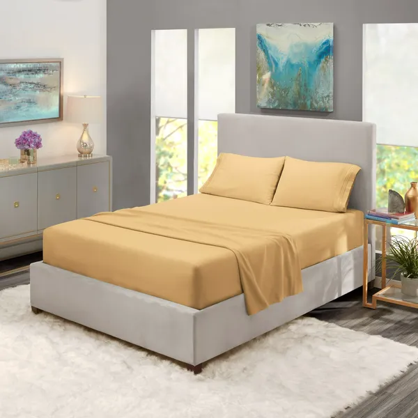 Beige_Solid_Microfiber_With_1_Double_Bedsheet_|_(90*95)_&_2_Pillow_Covers_(18*28)