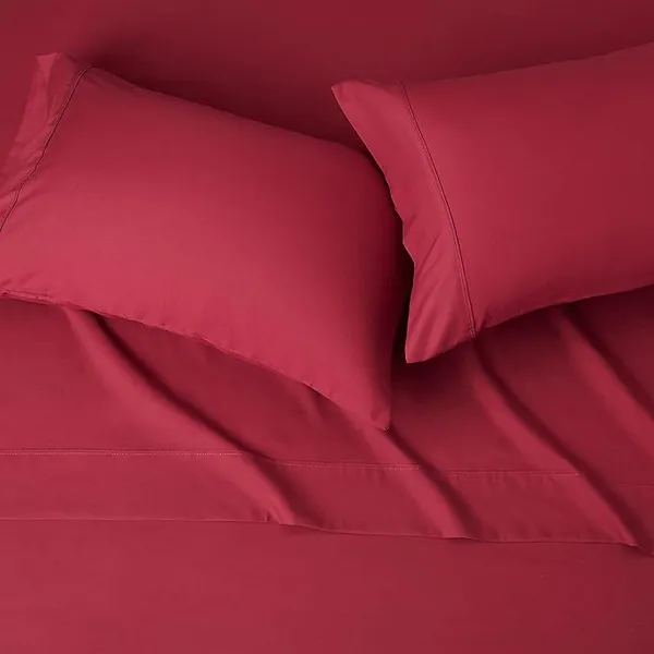 Red_Microfiber_Solid_Fitted_With_1_Double_Bedsheet_|_(72*78)_&_2_Pillow_Covers_(18*28)