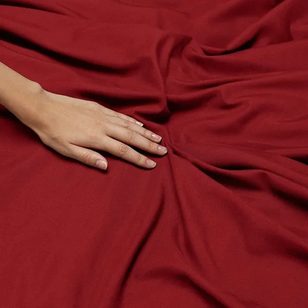 Red_Microfiber_Solid_Fitted_With_1_Double_Bedsheet_|_(72*78)_&_2_Pillow_Covers_(18*28)