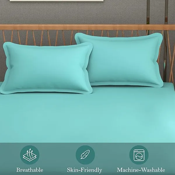 Aqua_Microfiber_Solid_Fitted_With_1_Double_Bedsheet_|_(72*78)_&_2_Pillow_Covers_(18*28)