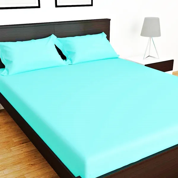 Aqua_Microfiber_Solid_Fitted_With_1_Double_Bedsheet_|_(72*78)_&_2_Pillow_Covers_(18*28)