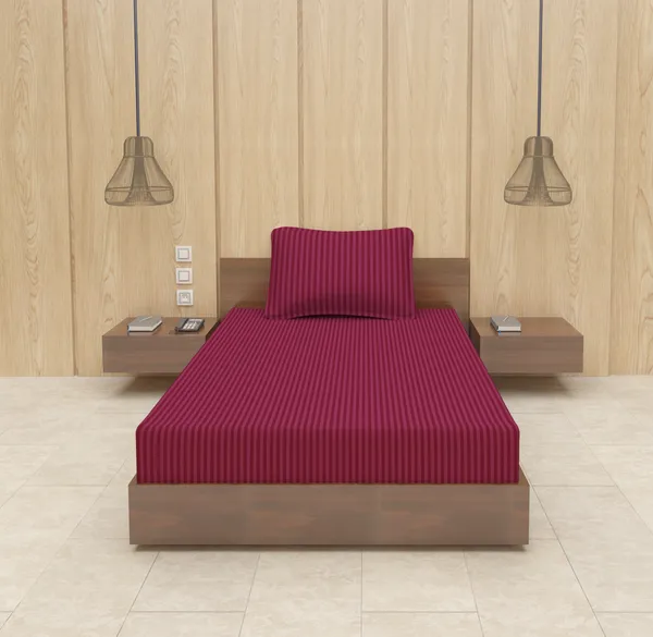 Red_Stp_Single_Fitted_Microfiber_With_1_Single_Bedsheet_|_(36*78)_&_1_Pillow_Cover_(18*28)