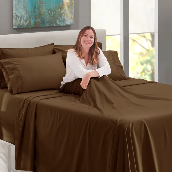 Brown_Solid_Microfiber_With_1_Double_Bedsheet_|_(90*95)_&_2_Pillow_Covers_(18*28)