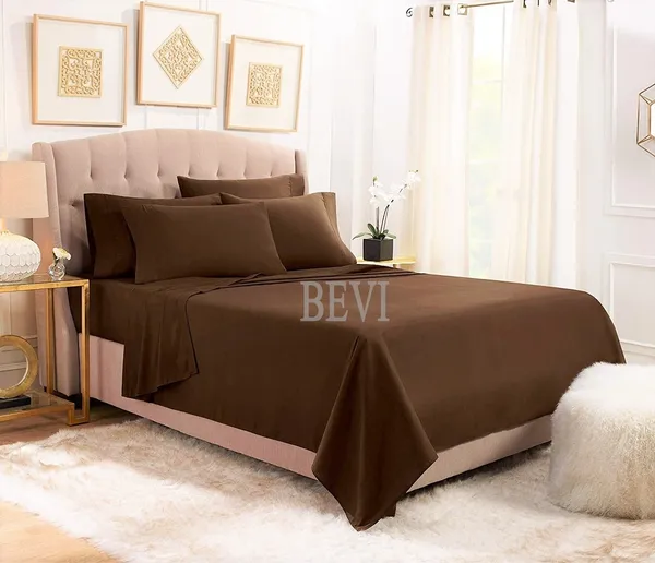 Brown_Solid_Microfiber_With_1_Double_Bedsheet_|_(90*95)_&_2_Pillow_Covers_(18*28)