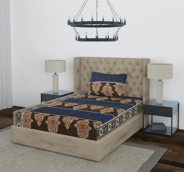 Brown_Damas_Single_Fitted_Microfiber_With_1_Single_Bedsheet_|_(36*78)_&_1_Pillow_Cover_(18*28)