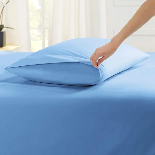 Light_Blue_Single_Solid_Microfiber_With_1_Single_Bedsheet_|_(60*90)_&_1_Pillow_Cover_(18*28)