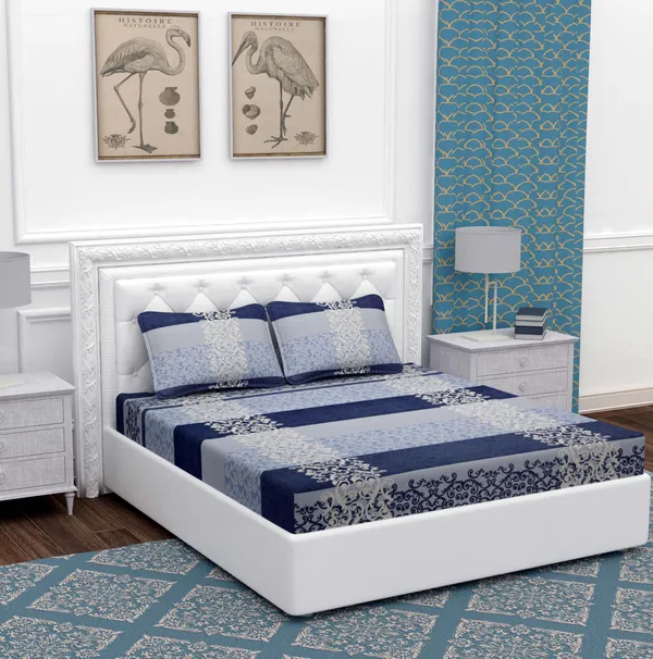 Blue_Print_Fitted_Microfiber_With_1_Double_Bedsheet_|_(72*78)_&_2_Pillow_Covers_(18*28)