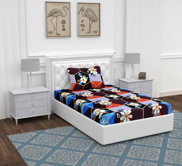 Crystal_Multi_Flower_Single_Microfiber_With_1_Single_Bedsheet_|_(60*90)_&_1_Pillow_Cover_(18*28)