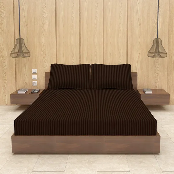 Dark_Brown_Stp_Microfiber_With_1_Double_Bedsheet_|_(90*95)_&_2_Pillow_Covers_(18*28)
