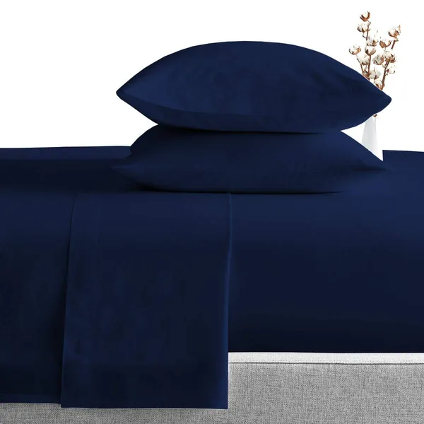 Navy_Solid_Microfiber_With_1_Double_Bedsheet_|_(90*95)_&_2_Pillow_Covers_(18*28)