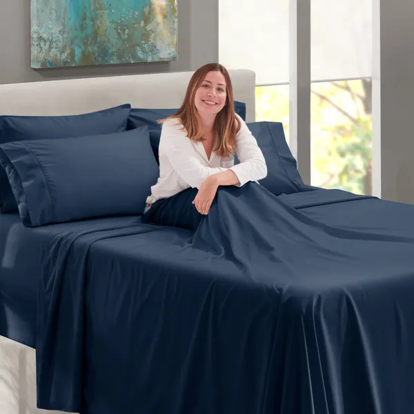 Navy_Solid_Microfiber_With_1_Double_Bedsheet_|_(90*95)_&_2_Pillow_Covers_(18*28)