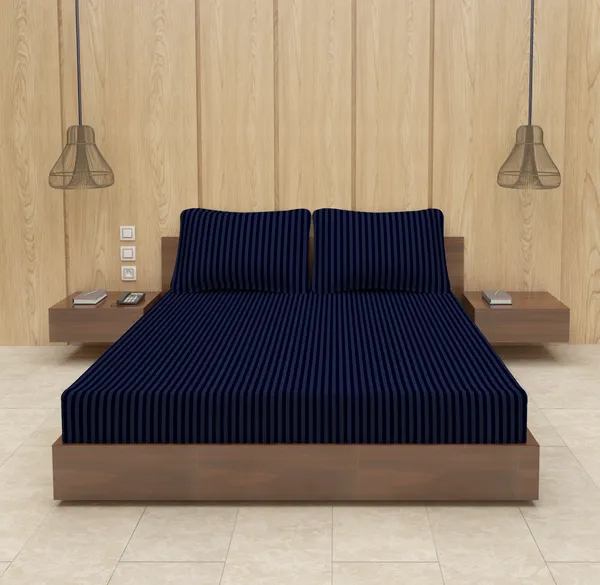 Navy_Stp_Microfiber_With_1_Double_Bedsheet_|_(90*95)_&_2_Pillow_Covers_(18*28)