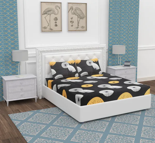 Yellow_Gola_Microfiber_With_1_Double_Bedsheet_|_(90*95)_&_2_Pillow_Covers_(18*28)