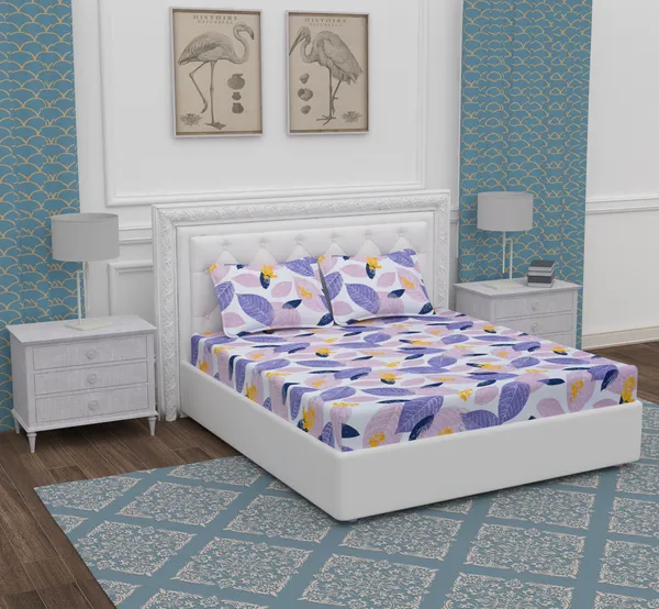 White_Mix_Patta_Microfiber_With_1_Double_Bedsheet_|_(90*95)_&_2_Pillow_Covers_(18*28)