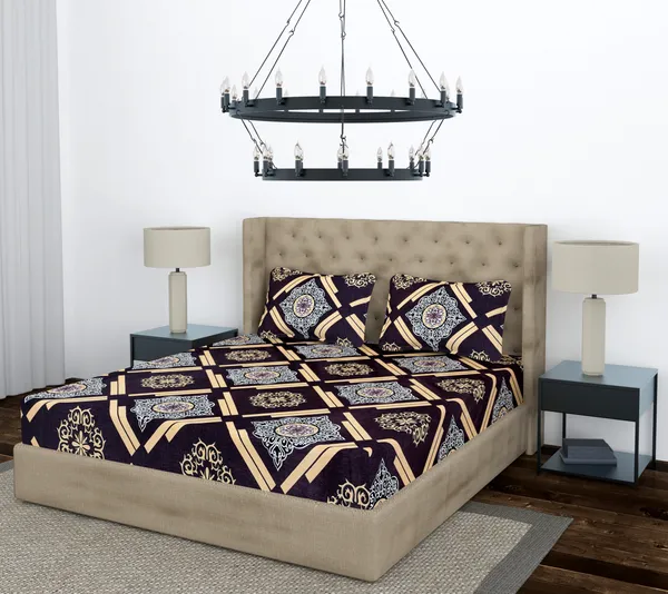 Brown_Golden_ASHley_Fitted_Microfiber_With_1_Double_Bedsheet_|_(72*78)_&_2_Pillow_Covers_(18*28)