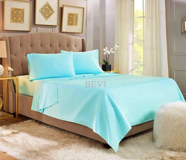 Aqua_Solid_Microfiber_With_1_Double_Bedsheet_|_(90*95)_&_2_Pillow_Covers_(18*28)