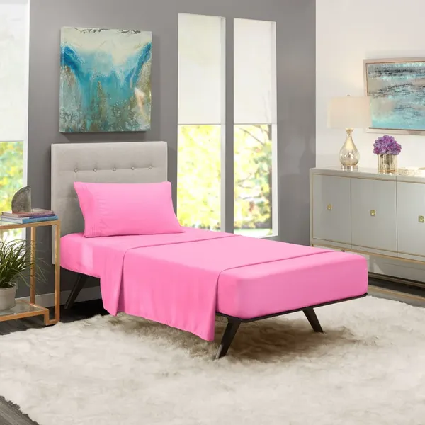 Pink_Single_Solid_Microfiber_With_1_Single_Bedsheet_|_(60*90)_&_1_Pillow_Cover_(18*28)