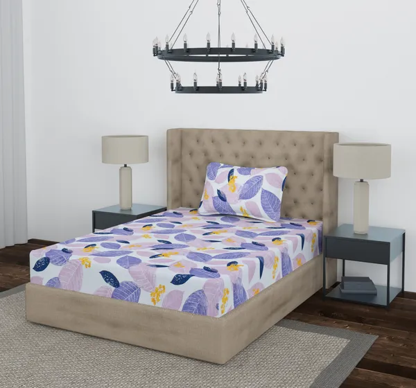 White_Mix_Patta_Single_Fitted_Microfiber_With_1_Single_Bedsheet_|_(36*78)_&_1_Pillow_Cover_(18*28)