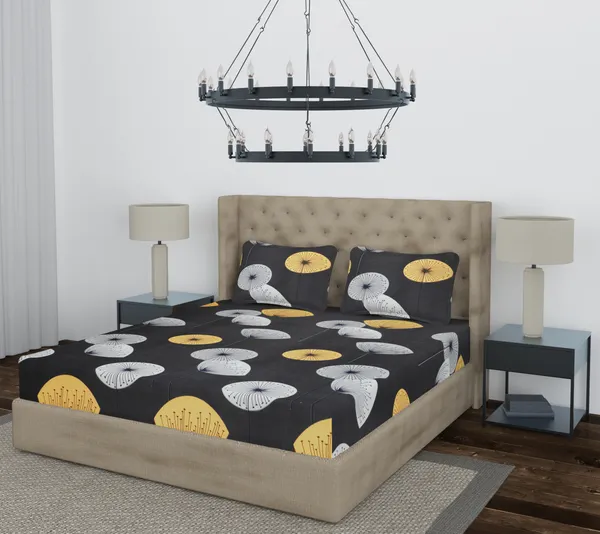 Yellow_Gola_Fitted_Microfiber_With_1_Double_Bedsheet_|_(72*78)_&_2_Pillow_Covers_(18*28)