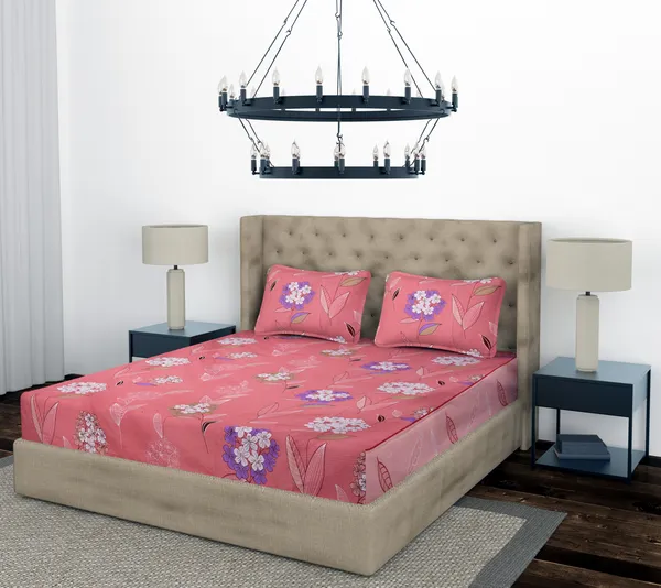 Orange_Leaf_Fitted_Microfiber_With_1_Double_Bedsheet_|_(72*78)_&_2_Pillow_Covers_(18*28)