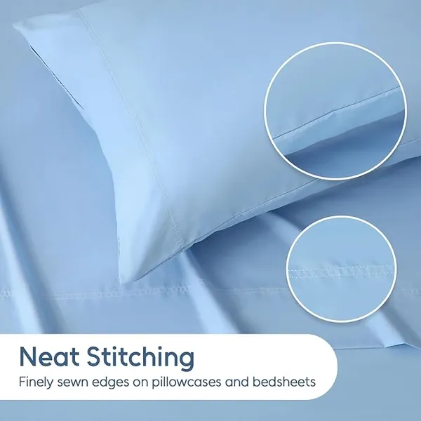 Light_Blue_Microfiber_Solid_Fitted_With_1_Double_Bedsheet_|_(72*78)_&_2_Pillow_Covers_(18*28)