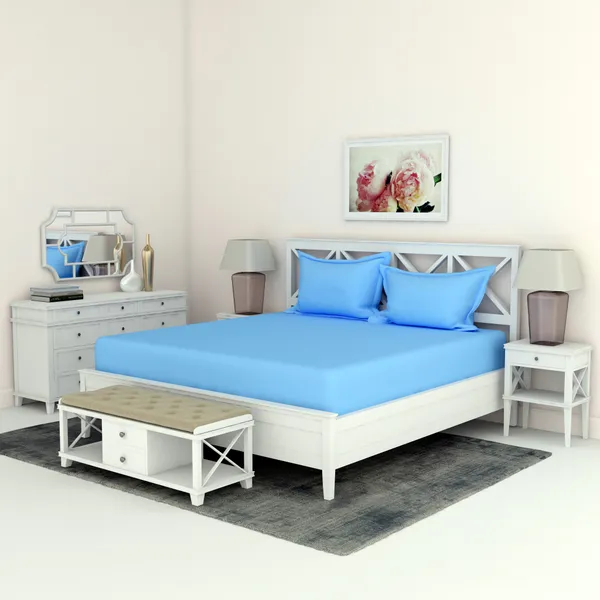 Light_Blue_Microfiber_Solid_Fitted_With_1_Double_Bedsheet_|_(72*78)_&_2_Pillow_Covers_(18*28)