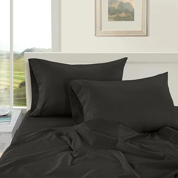 Black_Microfiber_Solid_Fitted_With_1_Double_Bedsheet_|_(72*78)_&_2_Pillow_Covers_(18*28)
