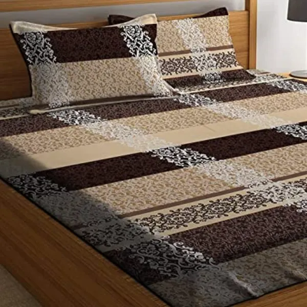 Cream_Print_Fitted_Microfiber_With_1_Double_Bedsheet_|_(72*78)_&_2_Pillow_Covers_(18*28)