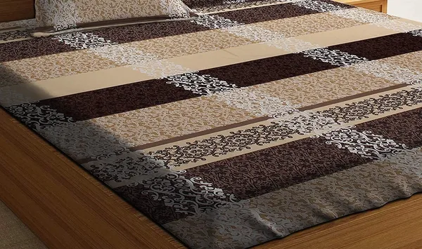 Cream_Print_Fitted_Microfiber_With_1_Double_Bedsheet_|_(72*78)_&_2_Pillow_Covers_(18*28)