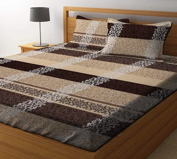 Cream_Print_Fitted_Microfiber_With_1_Double_Bedsheet_|_(72*78)_&_2_Pillow_Covers_(18*28)