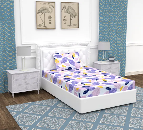 White_Mix_Patta_Single_Microfiber_With_1_Single_Bedsheet_|_(60*90)_&_1_Pillow_Cover_(18*28)