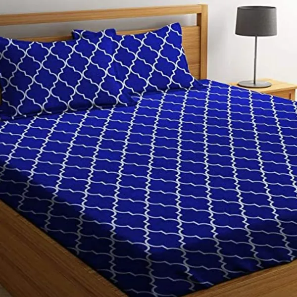 Blue_White_Line_Fitted_Microfiber_With_1_Double_Bedsheet_|_(72*78)_&_2_Pillow_Covers_(18*28)