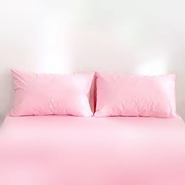 Rosepink_Microfiber_Solid_Fitted_With_1_Double_Bedsheet_|_(72*78)_&_2_Pillow_Covers_(18*28)