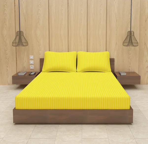 Yellow_Stp_Microfiber_With_1_Double_Bedsheet_|_(90*95)_&_2_Pillow_Covers_(18*28)