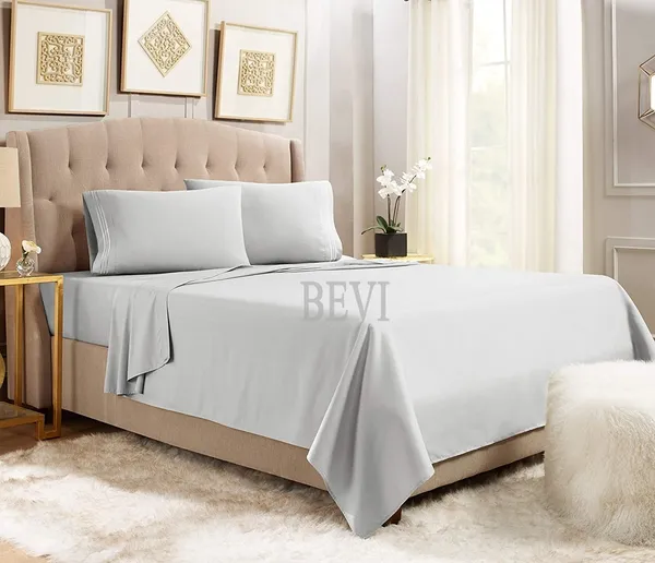 Grey_Solid_Microfiber_With_1_Double_Bedsheet_|_(90*95)_&_2_Pillow_Covers_(18*28)