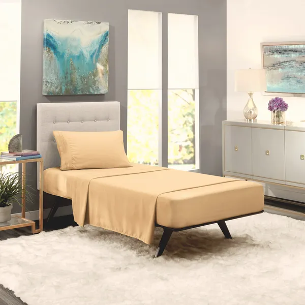 Beige_Single_Solid_Fitted_Microfiber_With_1_Single_Bedsheet_|_(36*78)_&_1_Pillow_Cover_(18*28)