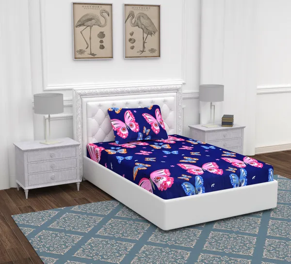 Blue_Butterfly_Single_Microfiber_With_1_Single_Bedsheet_|_(60*90)_&_1_Pillow_Cover_(18*28)