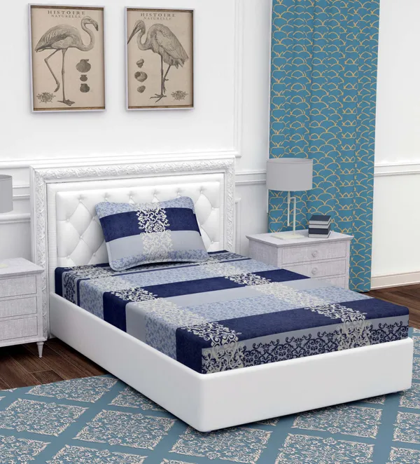 Blue_Print_Single_Microfiber_With_1_Single_Bedsheet_|_(60*90)_&_1_Pillow_Cover_(18*28)