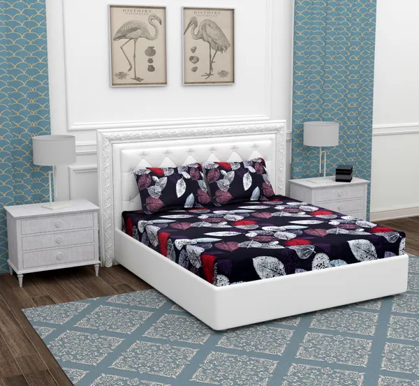 Black_Mix_Patta_Microfiber_With_1_Double_Bedsheet_|_(90*95)_&_2_Pillow_Covers_(18*28)