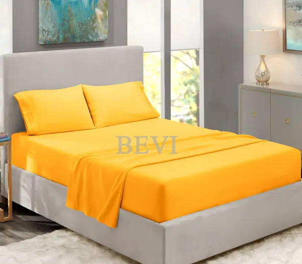 Yellow_Solid_Microfiber_With_1_Double_Bedsheet_|_(90*95)_&_2_Pillow_Covers_(18*28)
