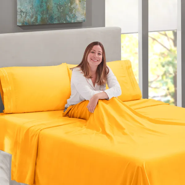 Yellow_Solid_Microfiber_With_1_Double_Bedsheet_|_(90*95)_&_2_Pillow_Covers_(18*28)