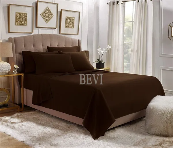 Dark_Brown_Solid_Microfiber_With_1_Double_Bedsheet_|_(90*95)_&_2_Pillow_Covers_(18*28)