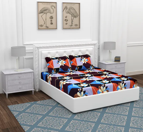 Crystal_Multi_Flower_Microfiber_With_1_Double_Bedsheet_|_(90*90)_&_2_Pillow_Covers_(18*28)