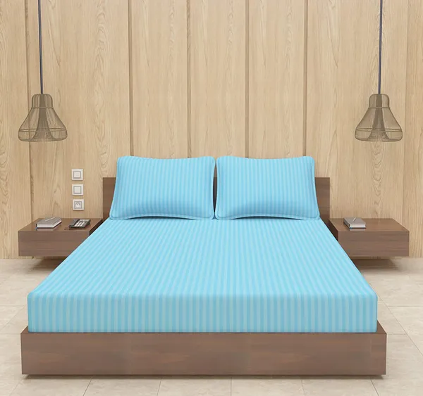Light_Blue_Stp_Fitted_Microfiber_With_1_Double_Bedsheet_|_(72*78)_&_2_Pillow_Covers_(18*28)