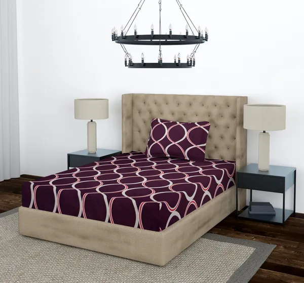 Maroon_Gola_Single_Fitted_Microfiber_With_1_Single_Bedsheet_|_(36*78)_&_1_Pillow_Cover_(18*28)