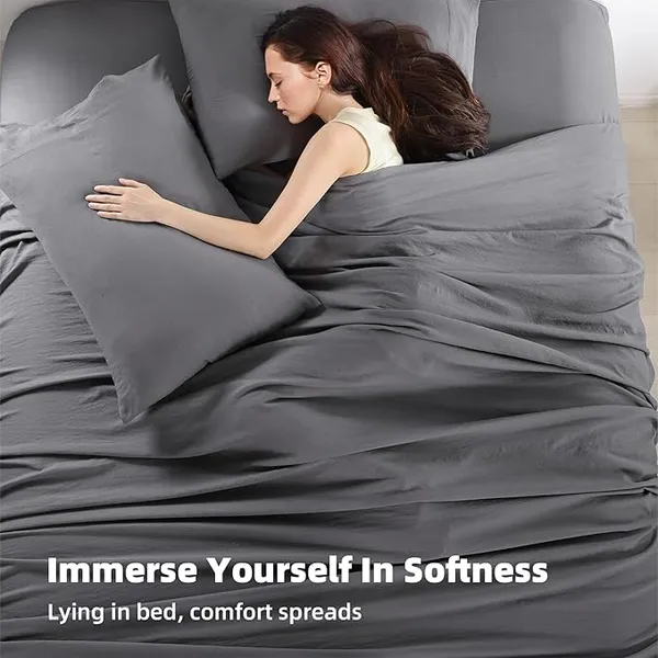 Dark_Grey_Solid_Microfiber_With_1_Double_Bedsheet_|_(90*95)_&_2_Pillow_Covers_(18*28)