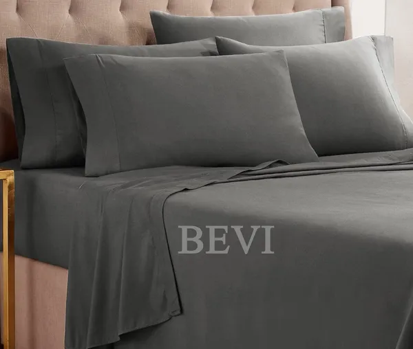 Dark_Grey_Solid_Microfiber_With_1_Double_Bedsheet_|_(90*95)_&_2_Pillow_Covers_(18*28)