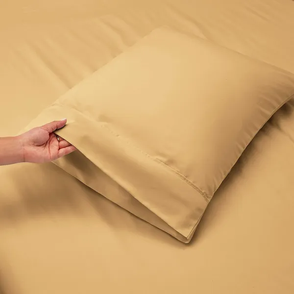 Beige_Single_Solid_Microfiber_With_1_Single_Bedsheet_|_(60*90)_&_1_Pillow_Cover_(18*28)
