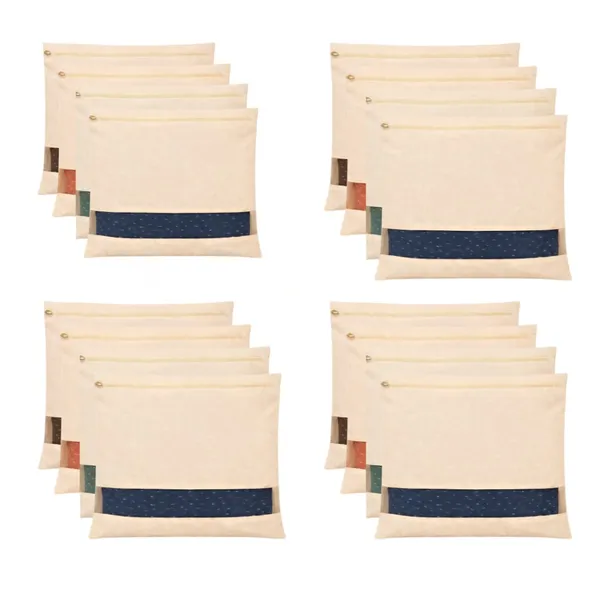 Set_Of-20_Beige_Cotton_Saree_Storage_Covers,_With_Mesh_Window_And_Zipper_16_X_14_Inches