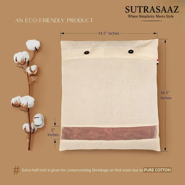Set_Of-18_Beige_Cotton_Saree_Storage_Covers_With_Mesh_Window_And_Zipper,_16_X_14_Inches